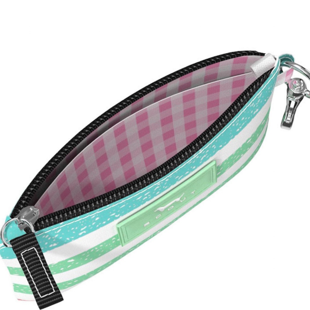 Scout Striped Wallet in Mint, White, and Pink - Picture 2 of 7